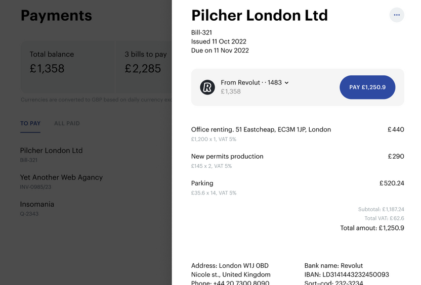 Effortless payments from upload to paid